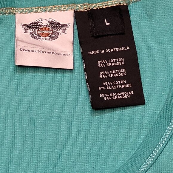 Harley-Davidson Aqua Blue Embellished Racer Tank – Size Large - Picture 7 of 7